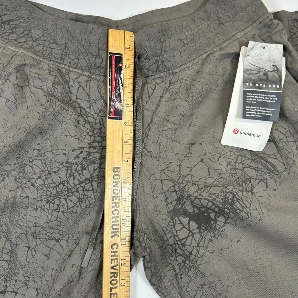 Lululemon Warm Down Jogger Thread Dye Grey Crackle Print Pants Size 10 LW5DN5S